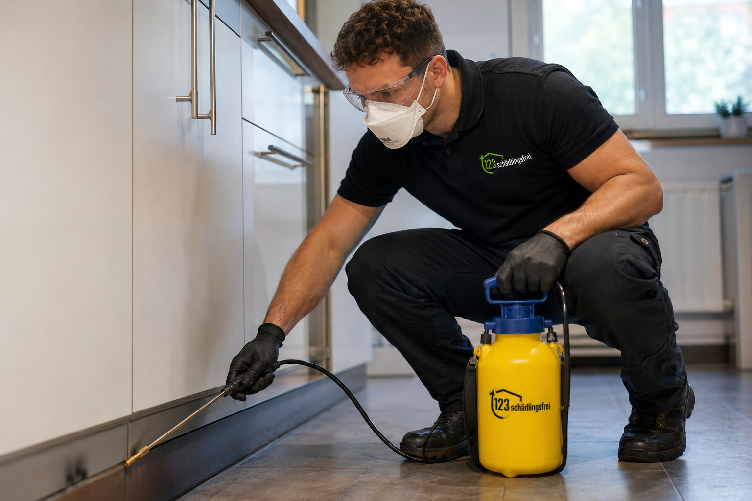 123 Schädlingsfrei Techniker bei der Arbeit
